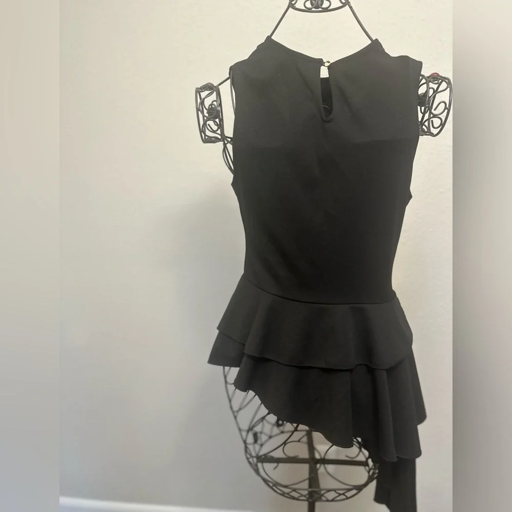 WinWin Black Ruffled Asymmetrical Halter Top - Picture 8 of 11